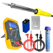 Ferro De Solda 60W 127v Com Estanho Solda E Multímetro Kit Ferro De Solda 60W 127v Com Estanho Solda E Multímetro Kit