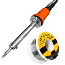 Ferro de Solda Com Suporte 40w 220v E Estanho 30g Soldagem Profissional Kit Soldagem