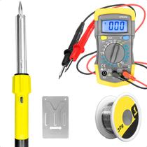 Ferro De Solda Multiuso 100W 220V Estanho 30g E Multímetro