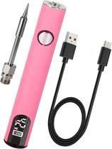 Ferro de solda portátil sem fio SRIBOO com display LED, rosa
