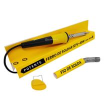 Ferro De Solda Potente Para Trabalhos em Geral 40w Profissional 127v C/ Suporte e Estanho BOM9514