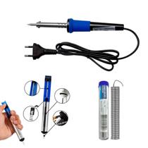 Ferro de Soldar Profissional 40W Frequência de 60 Hz Kit Completo Sugador e Solda Estanho 40x60 0,8mm Ferro de Soldar Profissional 40W Frequência de 60 Hz Kit Completo Sugador e Solda Estanho 40x60 0,8mm