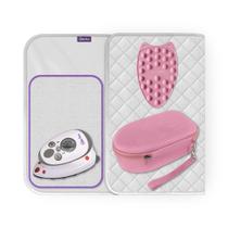Ferro de viagem The Quilted Bear Mini Iron com rosa Rest & Mat