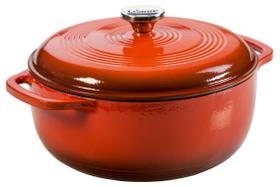 Ferro fundido esmaltado Dutch Oven Lodge 6L com tampa cor de papoula