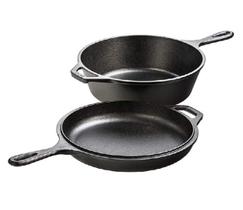 Ferro fundido pré-temperado Combo Cooker Lodge 3,2 L + 26 cm preto