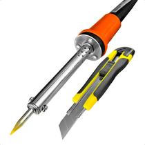 Ferro Para Soldagem 30W Lápis 127V Profissional Com Estilete Largo 18mm