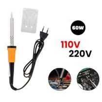 Ferro para Soldar 60w 127v ou 220v Profissional Inmetro com Suporte - EDA Ferro para Soldar 60w 127v ou 220v Profissional Inmetro com Suporte - EDA