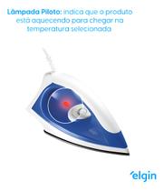 Ferro Passar Roupa A Seco Antiaderente Force Plus Elgin Cor Branco/Azul