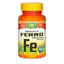 Ferro Quelato 60 Cápsulas Vegetarianas - Unilife Ferro Quelato 60 Cápsulas Vegetarianas - Unilife