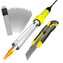 Ferro Solda 100W 220V Profissional + Kit Estilete 10 Laminas