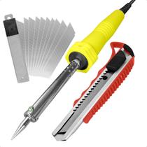 Ferro Solda 30W 127V Elétrico + Kit Estilete 10 Laminas