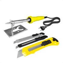 Ferro Solda 40W 220V Elétrico Com Kit 3 Estilete Profissional 18mm 9mm