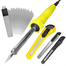 Ferro Solda 60W 127V Profissional + Kit Estilete 10 Laminas Ferro Solda 60W 127V Profissional + Kit Estilete 10 Laminas