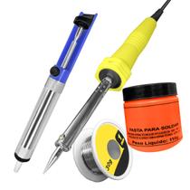 Ferro Solda 60w 220V + Estanho + Sugador Solda + Pasta Solda