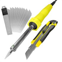 Ferro Solda 60W 220V Profissional + Kit Estilete 10 Laminas