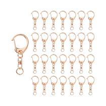 Ferro Split Key Rings com lagosta Fechos Garra, liga de zinco, DIY Cadeia Pingente, 3 cores, 30pcs