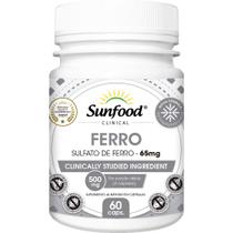 Ferro (Sulfato de Ferro 65mg) 500mg 60 Cápsulas - Sunfood