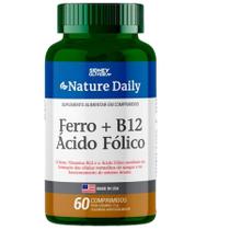 Ferro + Vitamina B12 + Ácido Fólico Nature Daily 60 Comp. Sidney Oliveira Ferro + Vitamina B12 + Ácido Fólico Nature Daily 60 Comp. Sidney Oliveira