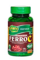 Ferro + Vitamina C 60 Cápsulas 500mg Unilife