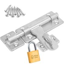 Ferrolho com Porta Cadeado 12 cm. + Cadeado 20 mm.