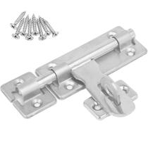 Ferrolho com Porta Cadeado 4" - 10 cm. + 8 parafusos