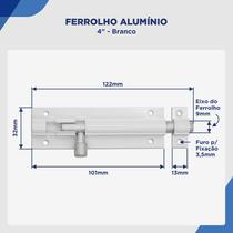 Ferrolho para Porta e Abrigo 4 Polegadas Kit 2 Unid., Ótimo Acabamento