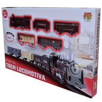 Ferrorama Trem A Pilhas Máquina Locomotiva Pista Som E Luz