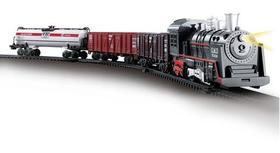 Ferrorama Trem Locomotiva Com Som E Luz Infantil 3 Vagões 85,5cm
