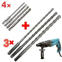 Fertak Kit Jogo De Brocas P/ Concreto SdsPlus 7 Peças Encaixe Rápido