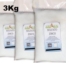 Fertilizante 3kg Sulfato de Zinco 20%Zn 10%S Soluvel em Agua