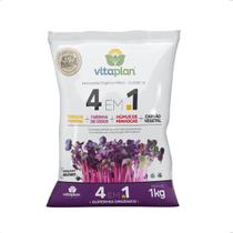 Fertilizante 4 em 1 Torta + Farinha + Humus + Carvao Vitaplan 1kg Fertilizante 4 em 1 Torta + Farinha + Humus + Carvao Vitaplan 1kg