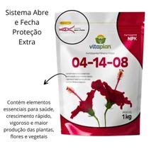 Fertilizante Adubo 04 14 08 de 1 Kg Granulado Bolinha para Plantio Floração Frutificação Enraizamento Jardim Horta Pomar