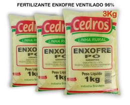 Fertilizante Mineral Enxofre Puro 3 Pacote 1kg Orgânico