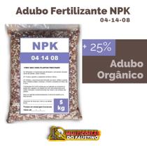 Fertilizante Mineral NPK 04-14-08 - 5 KG + 25% Matéria Orgânica
