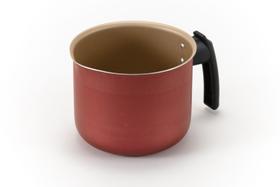 Fervedor/Caneco 14 Alumínio Antiaderente TEFLON Cereja com Bege - Cabo Resistente de Baquelite