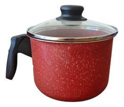 Fervedor Rl Caneca Leiteira Vermelho Tampa De Vidro 1.2l