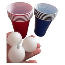 Festa Americana Jogo Beer Pong 12 Copos 400ml E 3 Bolinhas Cerveja - Plastimil