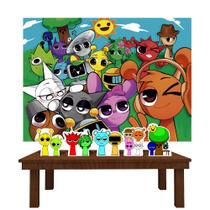 Festa Aniversário Jogo Sprunki Decoração Cenários Kit Prata Festa Aniversário Jogo Sprunki Decoração Cenários Kit Prata