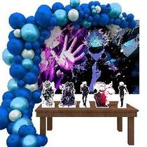 Festa Aniversário Kit Festa Ouro Jujutsu Kaisen Saturo Gojo Decoração Cenários Kit Ouro