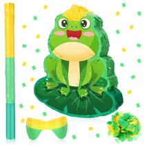 Festa de aniversário da Piñata Seematn Frog Farm com bastão e olhos vendados