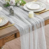 Festa em casa sazonal Table Runner Artoid Mode Pearl Gauze 3m Festa em casa sazonal Table Runner Artoid Mode Pearl Gauze 3m