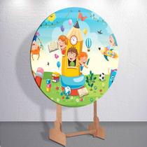 Festa Infantil Decoração Dia Das Crianças Painel Capa Sublimada Redondo Tamanhos Mini e Grande