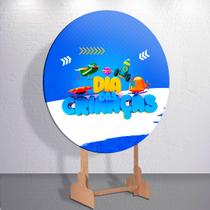 Festa Infantil Decoração Dia Das Crianças Painel Capa Sublimada Redondo Tamanhos Mini e Grande