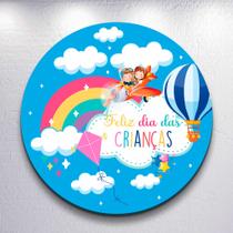 Festa Infantil Decoração Dia Das Crianças Painel Capa Sublimada Redondo Tamanhos Mini e Grande
