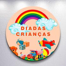 Festa Infantil Decoração Dia Das Crianças Painel Capa Sublimada Redondo Tamanhos Mini e Grande