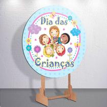 Festa Infantil Decoração Dia Das Crianças Painel Capa Sublimada Redondo Tamanhos Mini e Grande