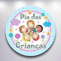 Festa Infantil Decoração Dia Das Crianças Painel Capa Sublimada Redondo Tamanhos Mini e Grande