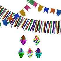 Festa Junina 300M Bandeirinhas 100M Fitas e 100 Balões Festa Junina 300M Bandeirinhas 100M Fitas e 100 Balões