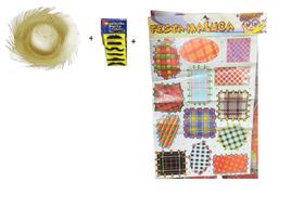 Festa Junina Adesivo De Retalho+ Bigodes + Chapeu Festa Junina Adesivo De Retalho+ Bigodes + Chapeu