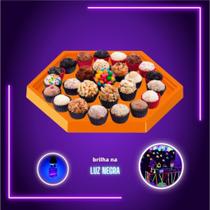 Festa Neon: Bandeja Neon Formato 22cm para Doces